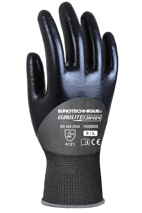 Rukavica poliester siva sa crnim nitrilnim premazom vel.10