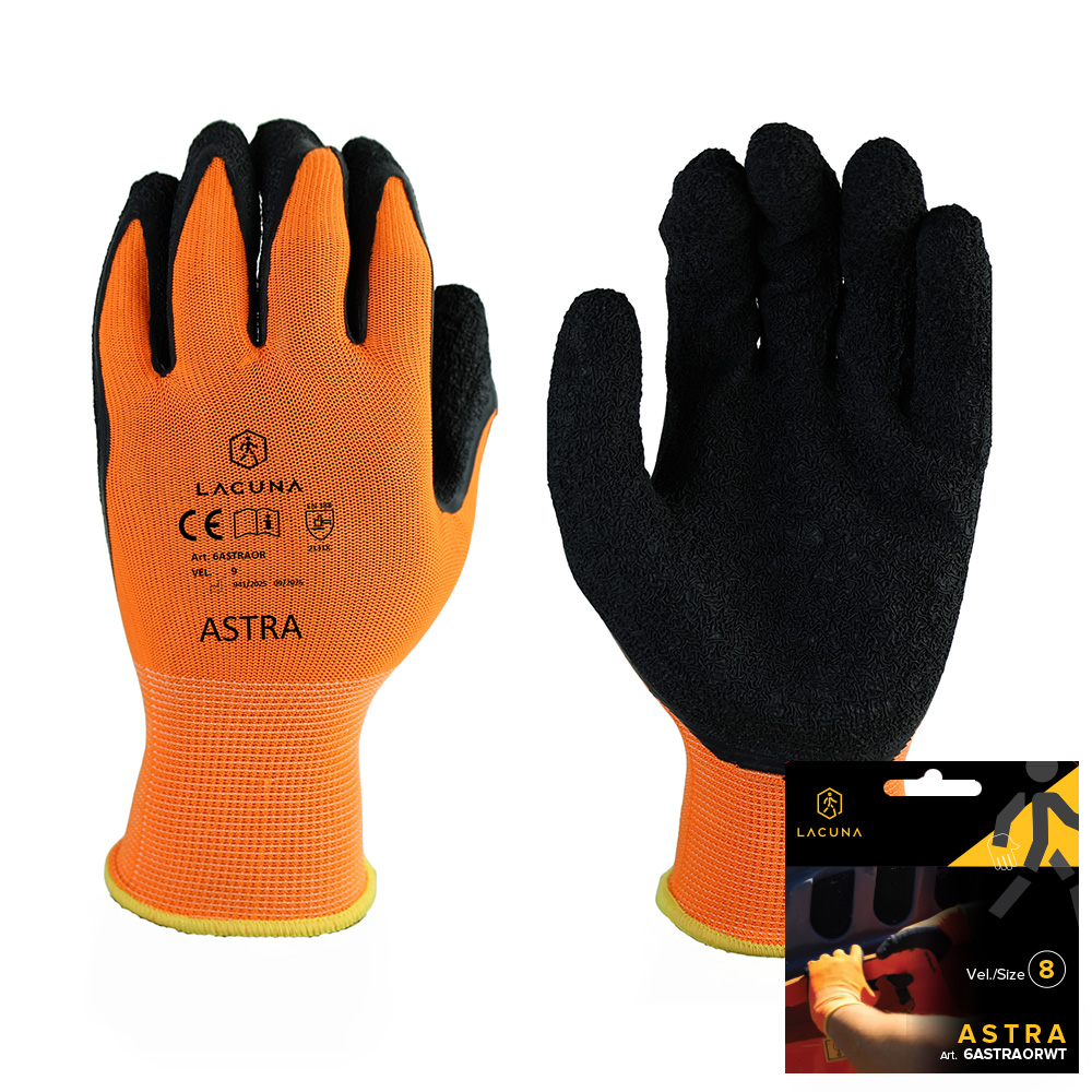  Rukavica s lateks premazom ASTRA narandžasta