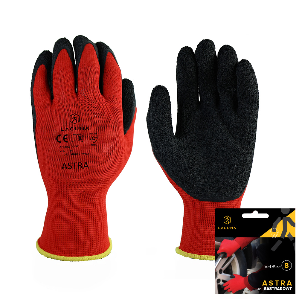  Rukavica s lateks premazom ASTRA crvena