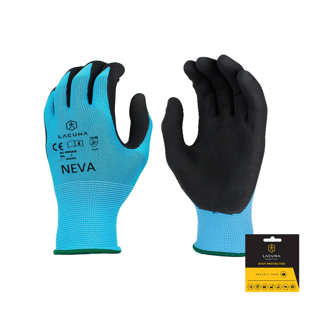 Rukavica s lateks premazom NEVA plava