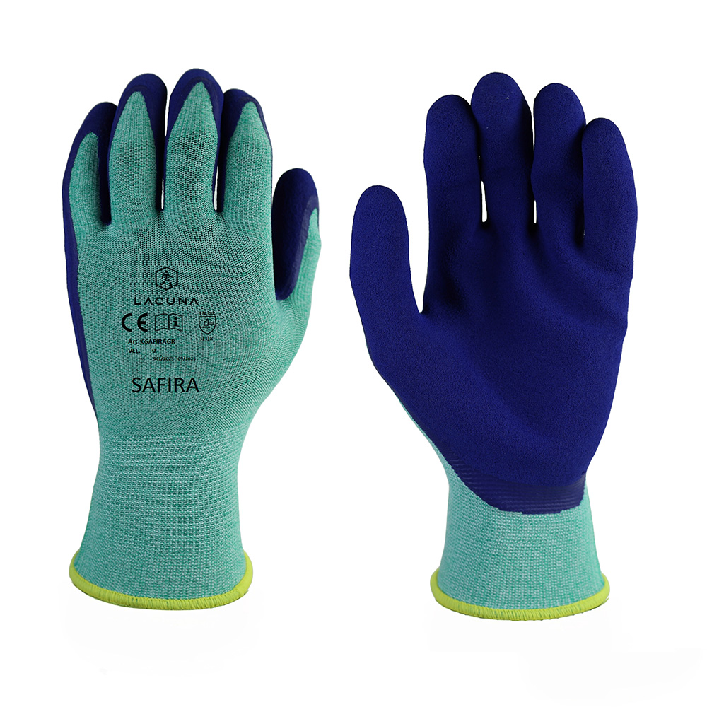  Rukavica s lateks premazom SAFIRA zelena