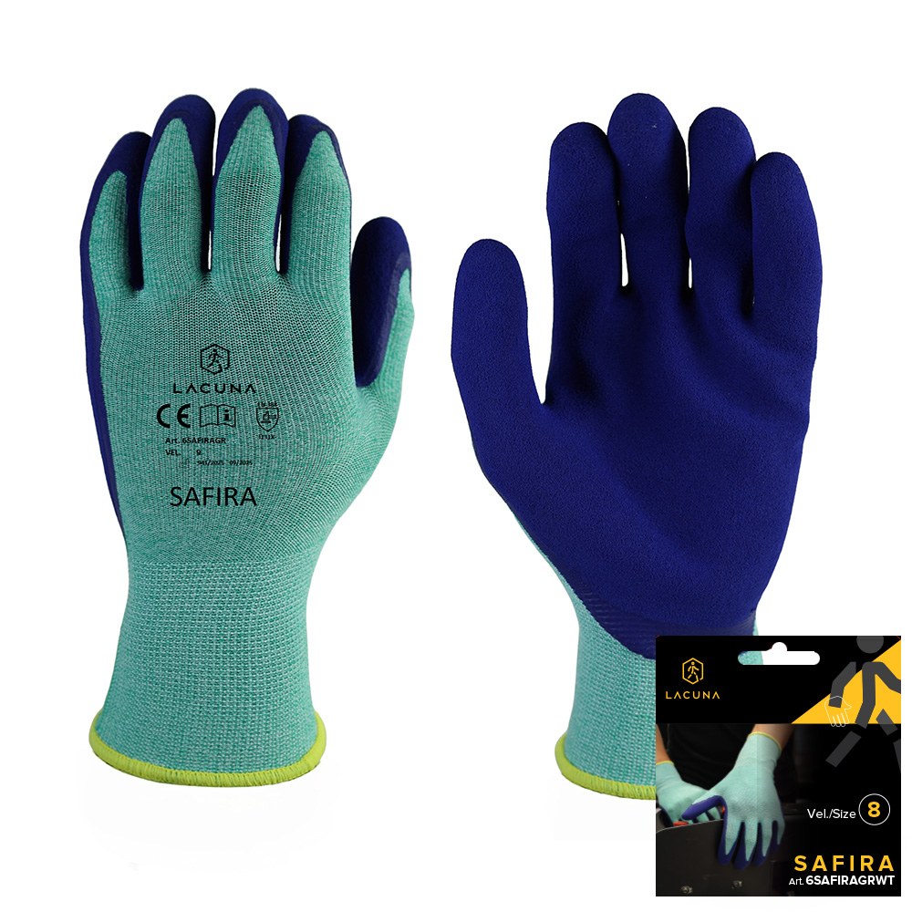  Rukavica s lateks premazom SAFIRA zelena