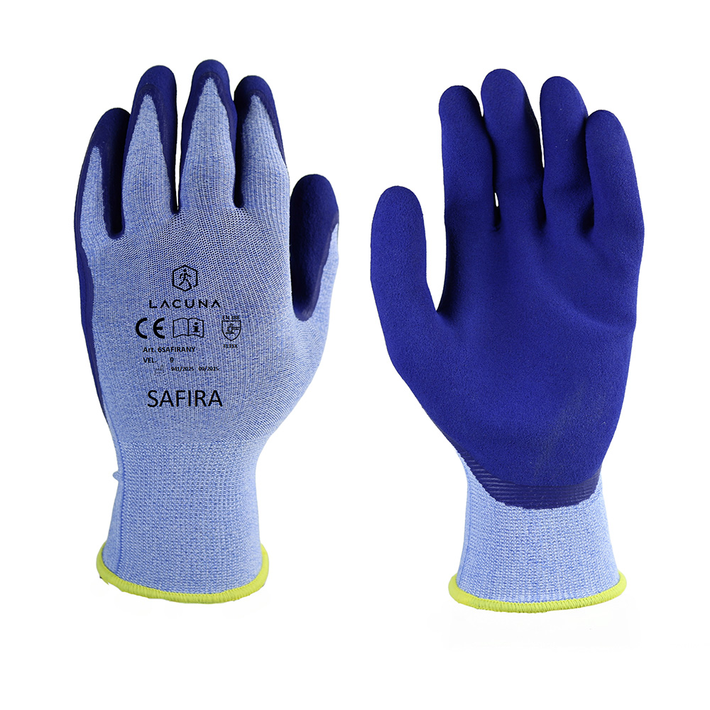  Rukavica s lateks premazom SAFIRA plava