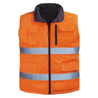 Signalizirajući Hi-Viz dvostrani prsluk HI-WAY narandžasto/sivi