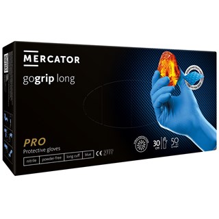 Jednokratne rukavice MERCATOR GOGRIP LONG plave bez pudera