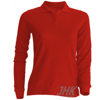 Ženska polo majica dugih rukava, crvena