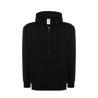 Duks s kapuljačom i zatvaračem, unisex, crna